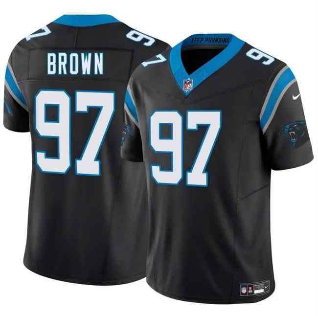 Men's Carolina Panthers #97 Bobby Brown Black 2025 F.U.S.E. Vapor Limited Stitched Football Jersey